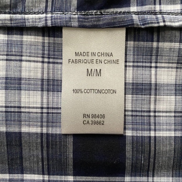 Theory Luxury Shirt Medium Plaid Button Cotton - Picture 9 of 11